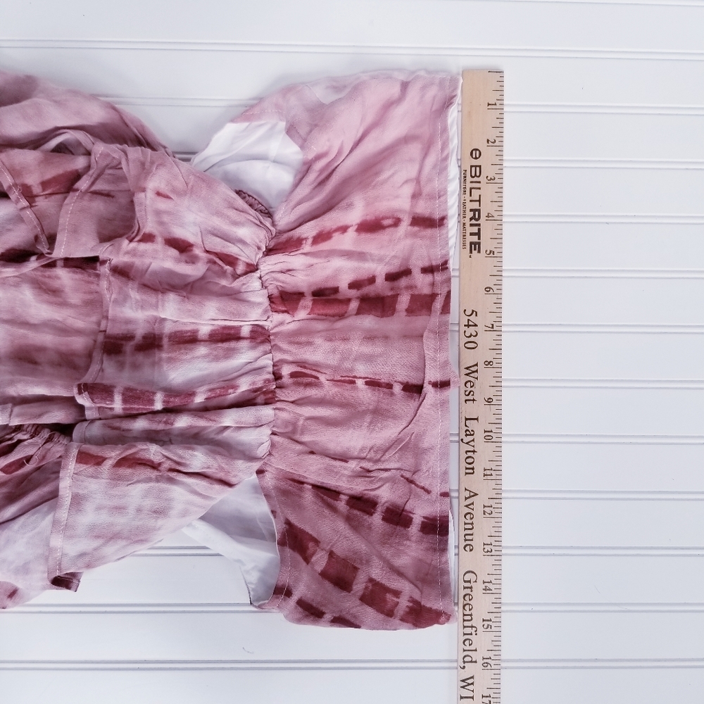Tobi Sienna Cut Out Tie Dye Crop Ruffle Top Medium Cropped NEW NWT - Picture 6 of 7